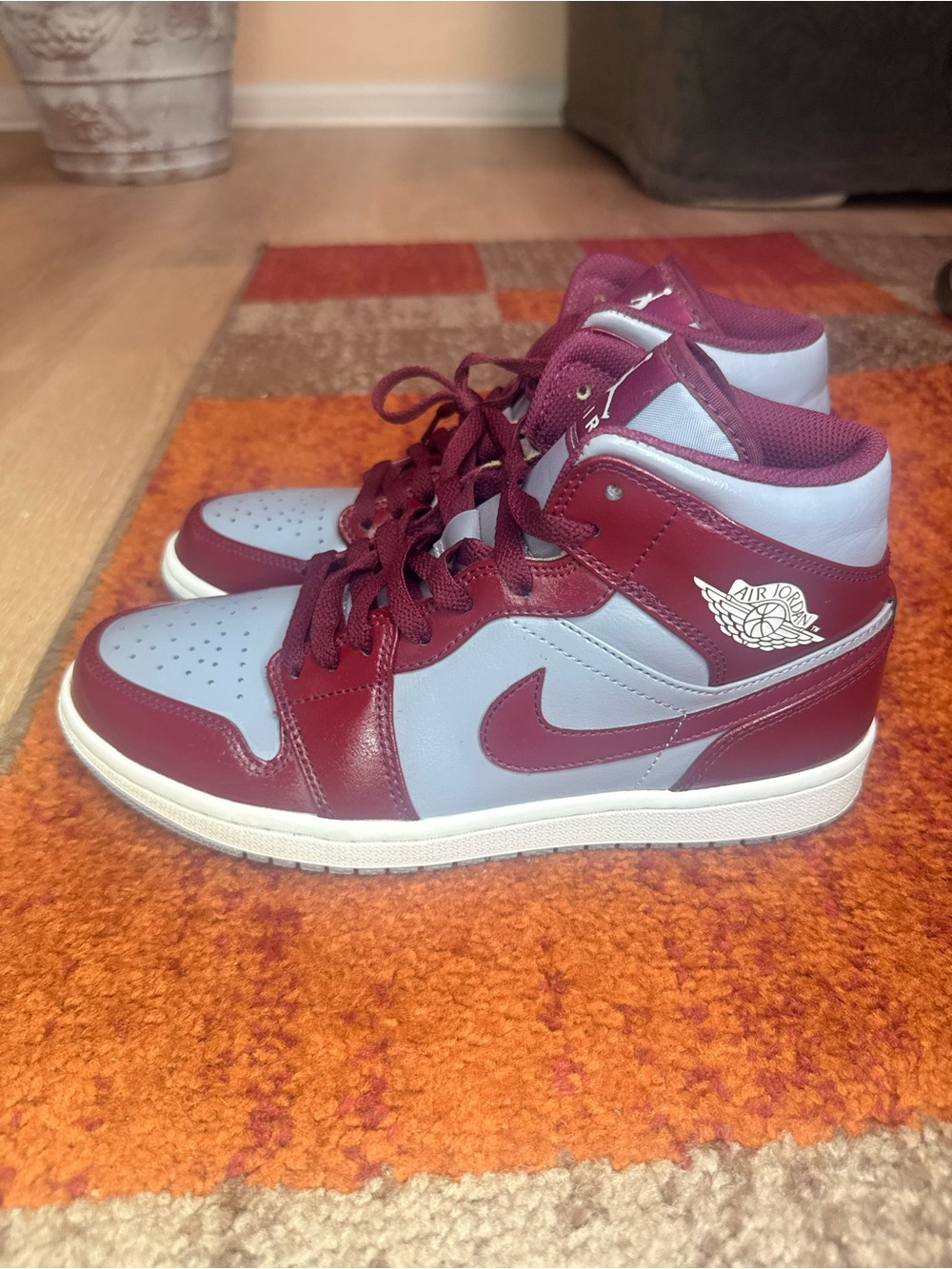 Jordan Women's High-Top Sneakers - Maroon & Light Blue